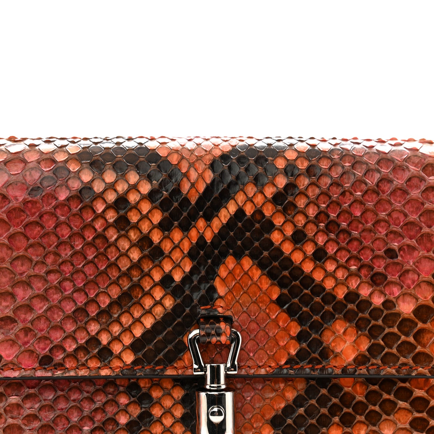 Grand Prix Snakeskin Jackie Convertible Shoulder Bag Orange