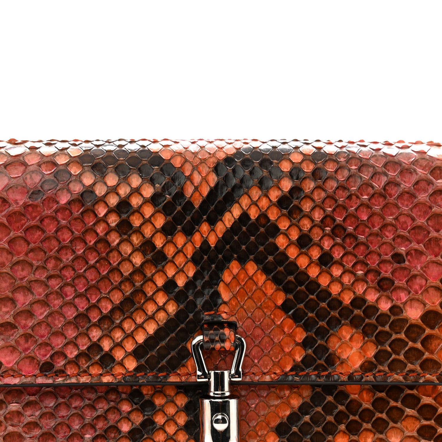 Gucci Grand Prix Snakeskin Jackie Convertible Shoulder Bag Orange 8 of 15