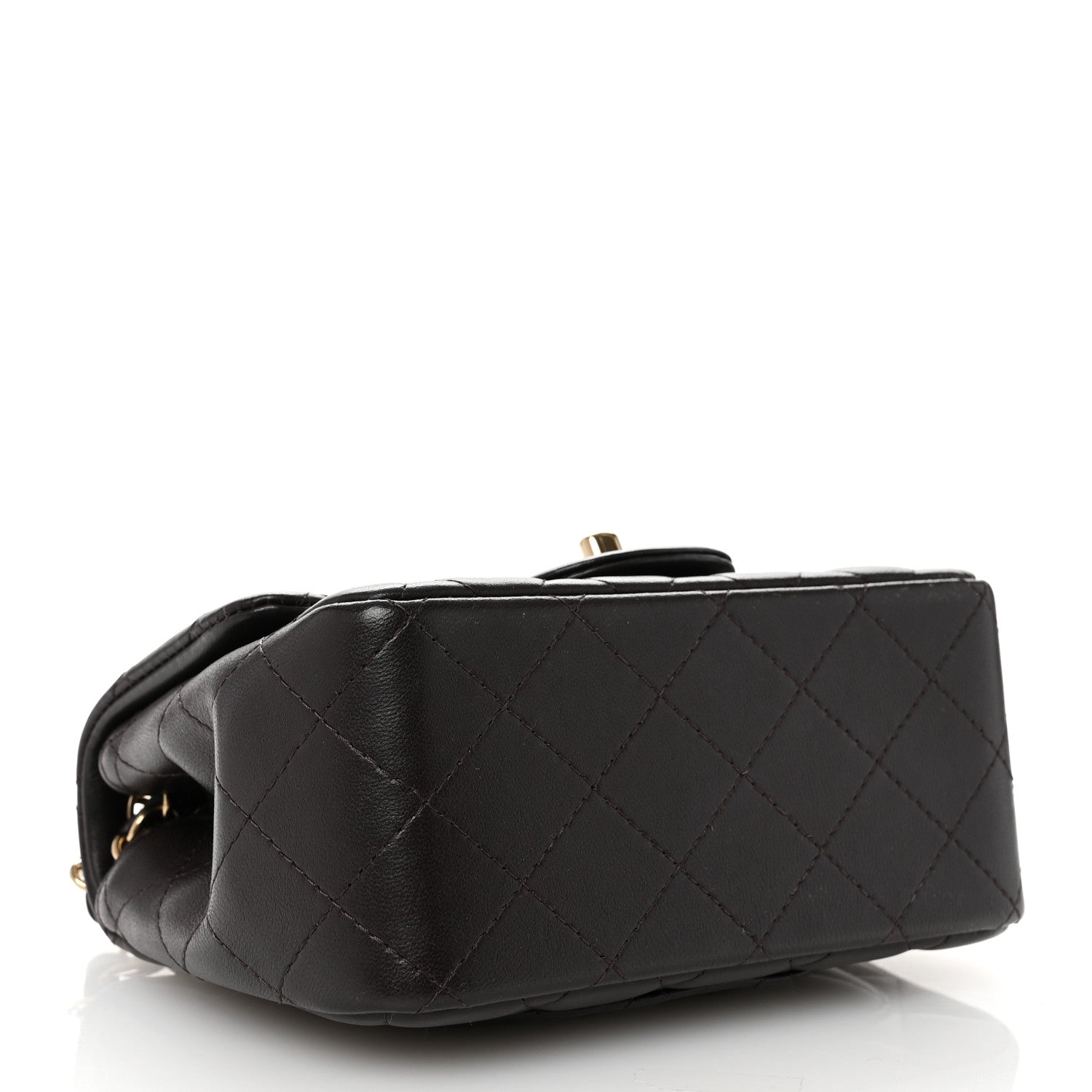 Chanel Lambskin Quilted Mini Square Flap Dark Brown 4 of 11
