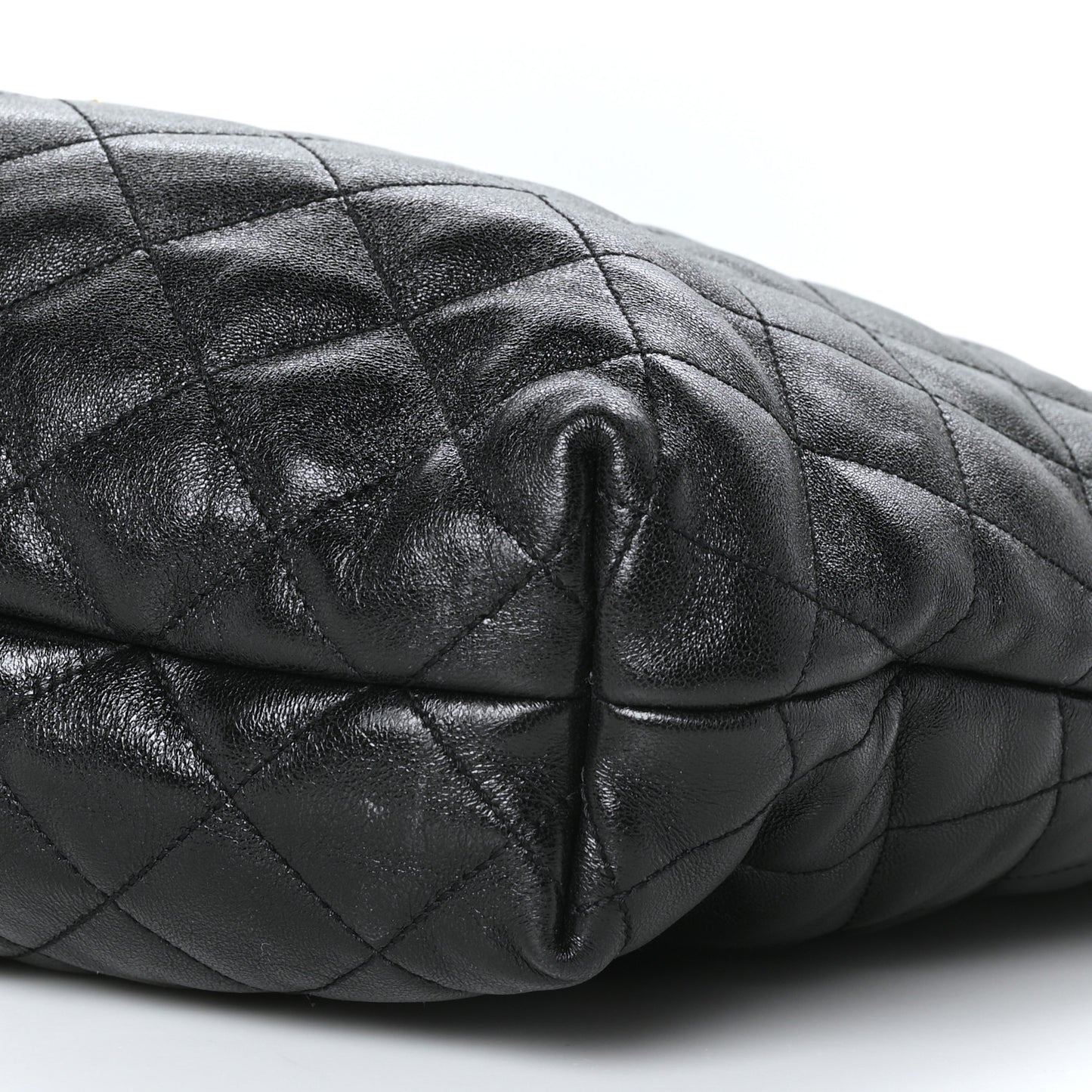Lambskin Quilted Maxi Icare Shopping Tote Black