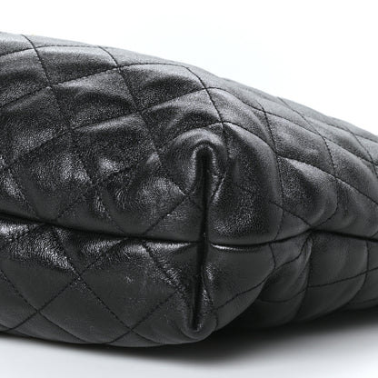 Saint Laurent Lambskin Quilted Maxi Icare Shopping Tote Black 9 of 9