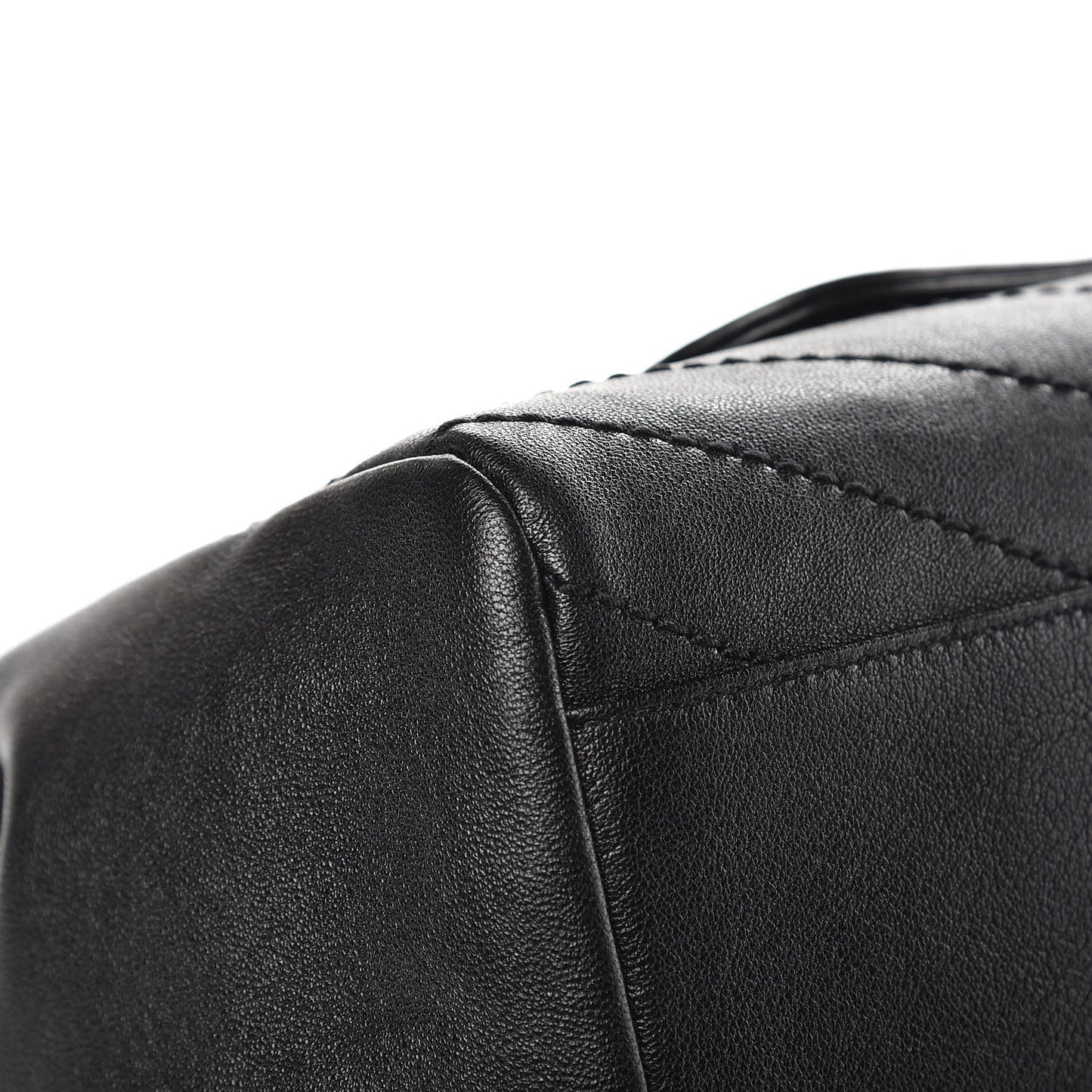 Pebbled Lambskin Chevron Monogram Large Nolita Black