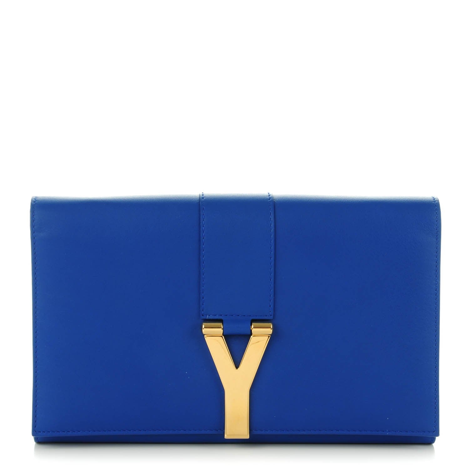 Saint Laurent Calfskin Classic Y Chain Wallet Blue Majorelle 1 of 8