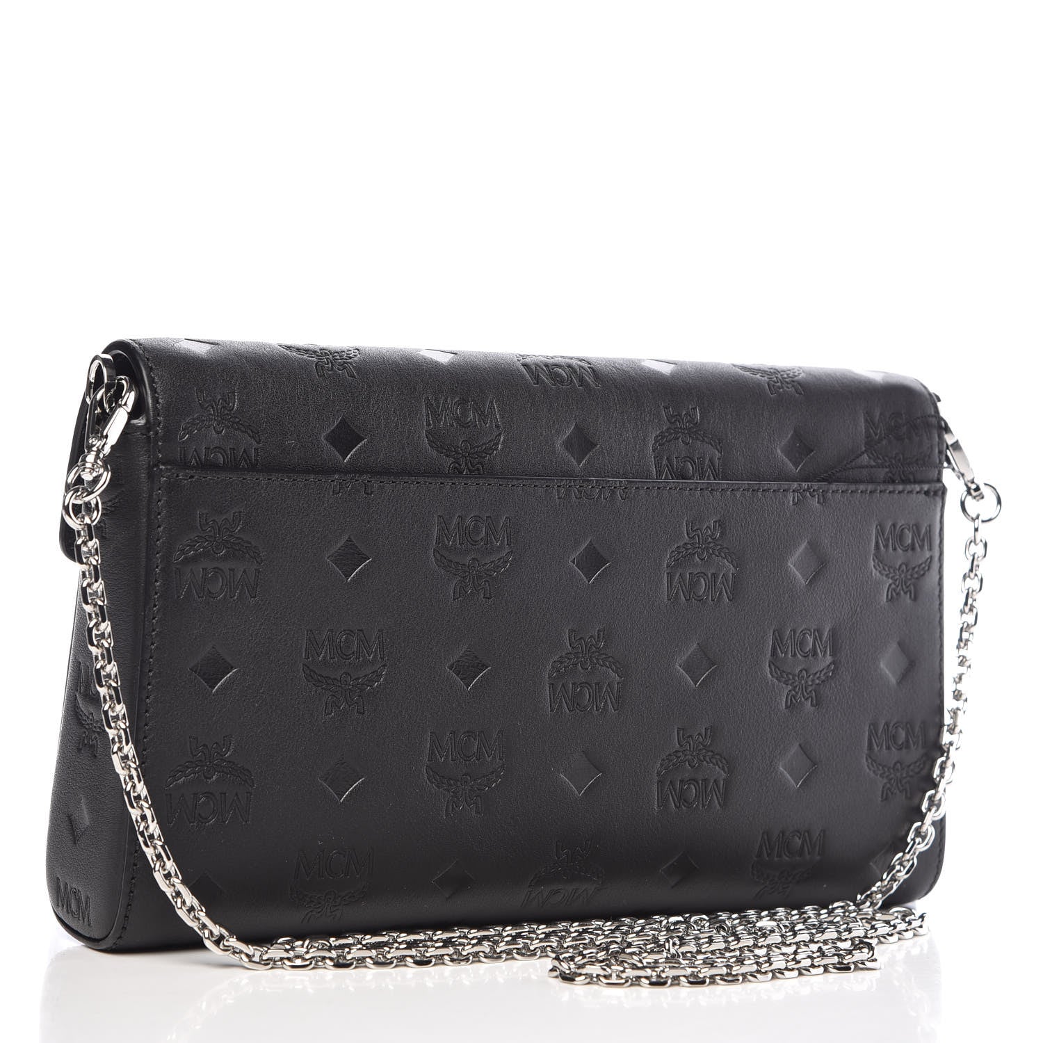 MCM Calfskin Ottomar Monogram Medium Millie Crossbody Bag Black 3 of 9