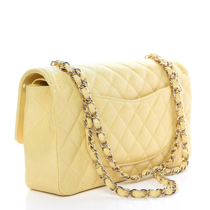 Chanel Iridescent Caviar Quilted Medium Double Flap Yellow 3 of 11