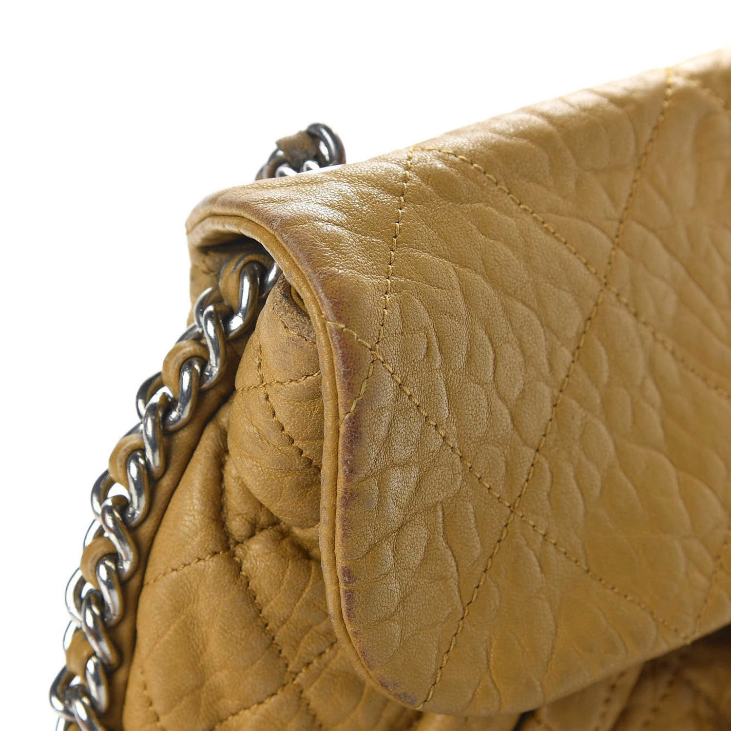 Chanel Washed Lambskin Quilted Large Chain Around Messenger Dark Beige 15 of 19