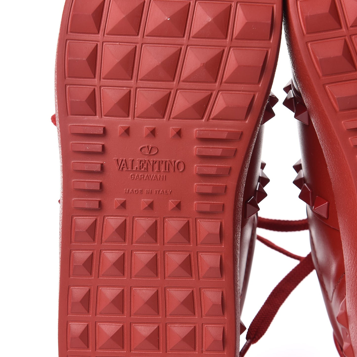 Calfskin Rockstud Untitled Open Sneakers 36 Rosso Valentino