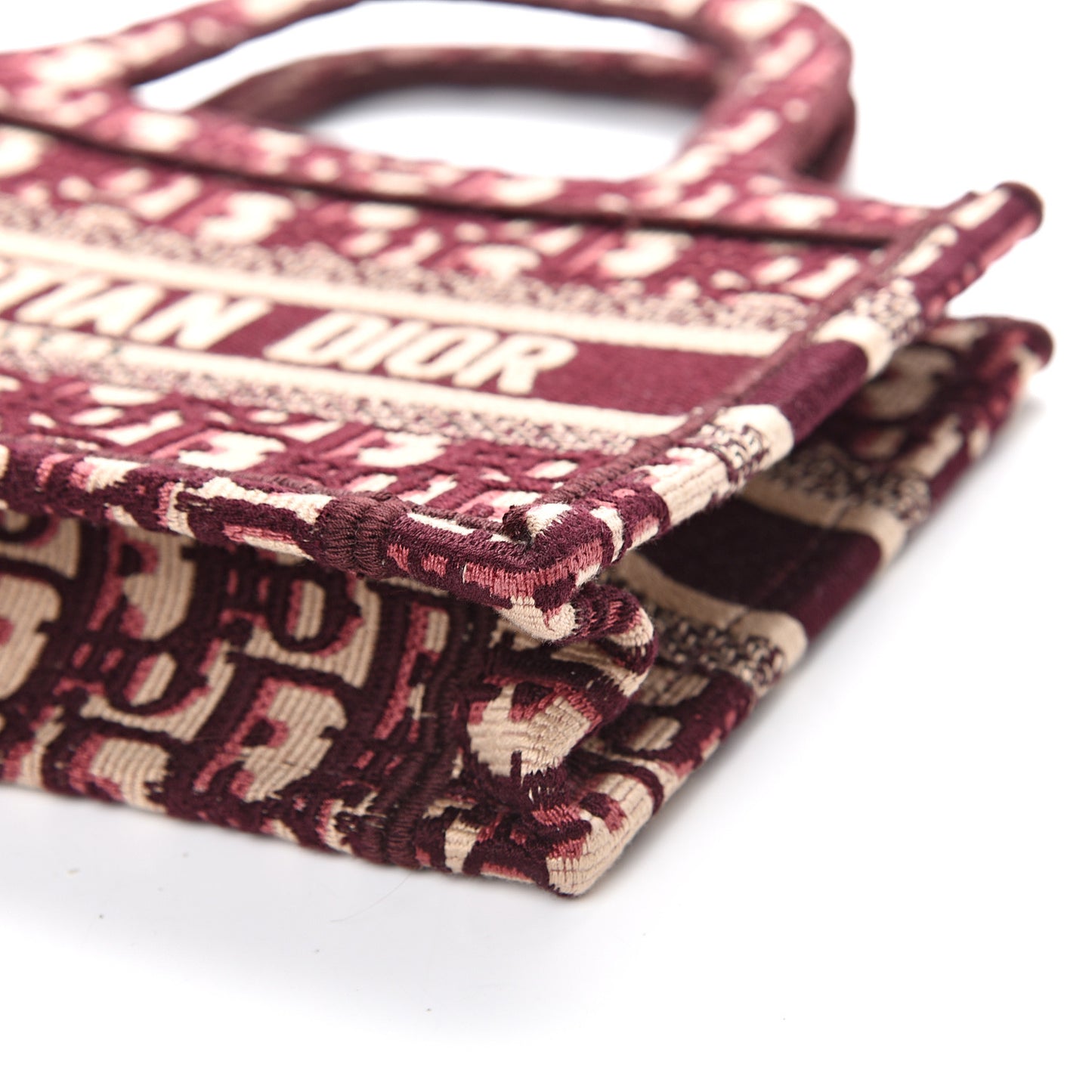 Oblique Mini Book Tote Burgundy Multicolor