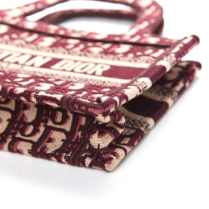 Christian Dior Oblique Mini Book Tote Burgundy Multicolor 8 of 9