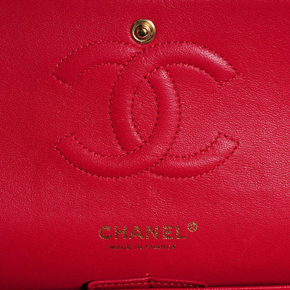 Chanel Lambskin Quilted Jumbo Double Flap Dark Pink 7 of 8