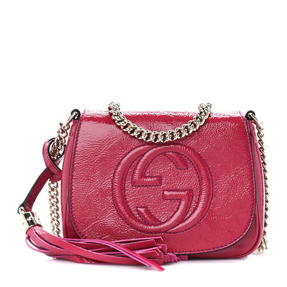 Gucci Vernice Naplack Small Soho Flap Crossbody Bright Bougainvillea 1 of 11