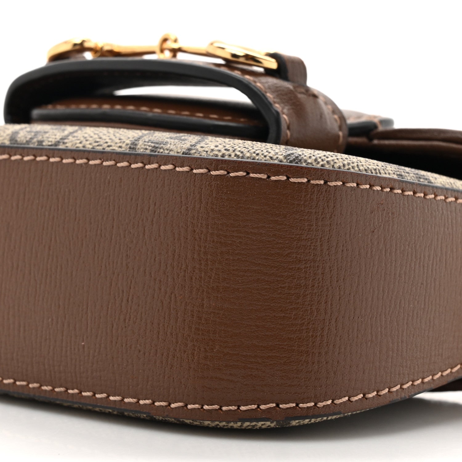 Gucci GG Supreme Monogram Azalea Calfskin Web Horsebit 1955 Wallet On Strap Beige Ebony Brown Sugar 9 of 10