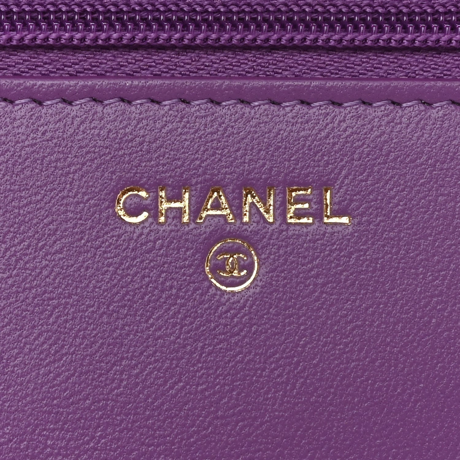 Chanel Lambskin Quilted Wallet On Chain WOC Purple 5 of 11
