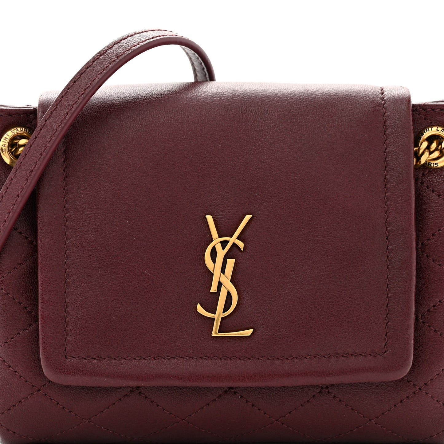 Lambskin Quilted Monogram Mini Nolita Rouge Cabernet