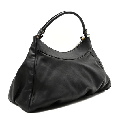 Gucci Calfskin Large D Gold Ring Hobo Black 2 of 9