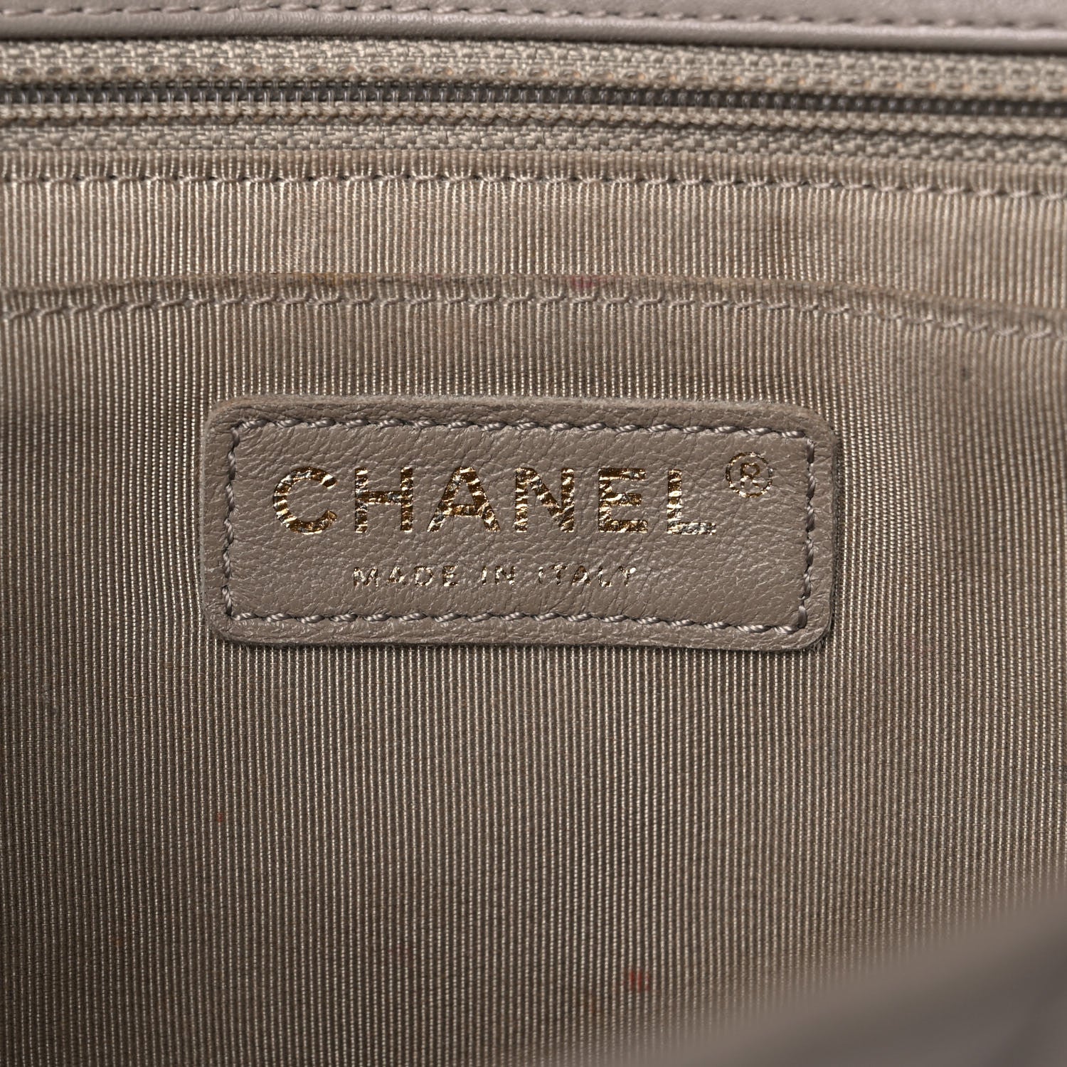 Chanel Calfskin Chevron Quilted Large Statement Flap Grey 6 of 21