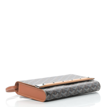 Goyard Goyardine Monte Carlo Bois Clutch With Strap Black Gold 4 of 11
