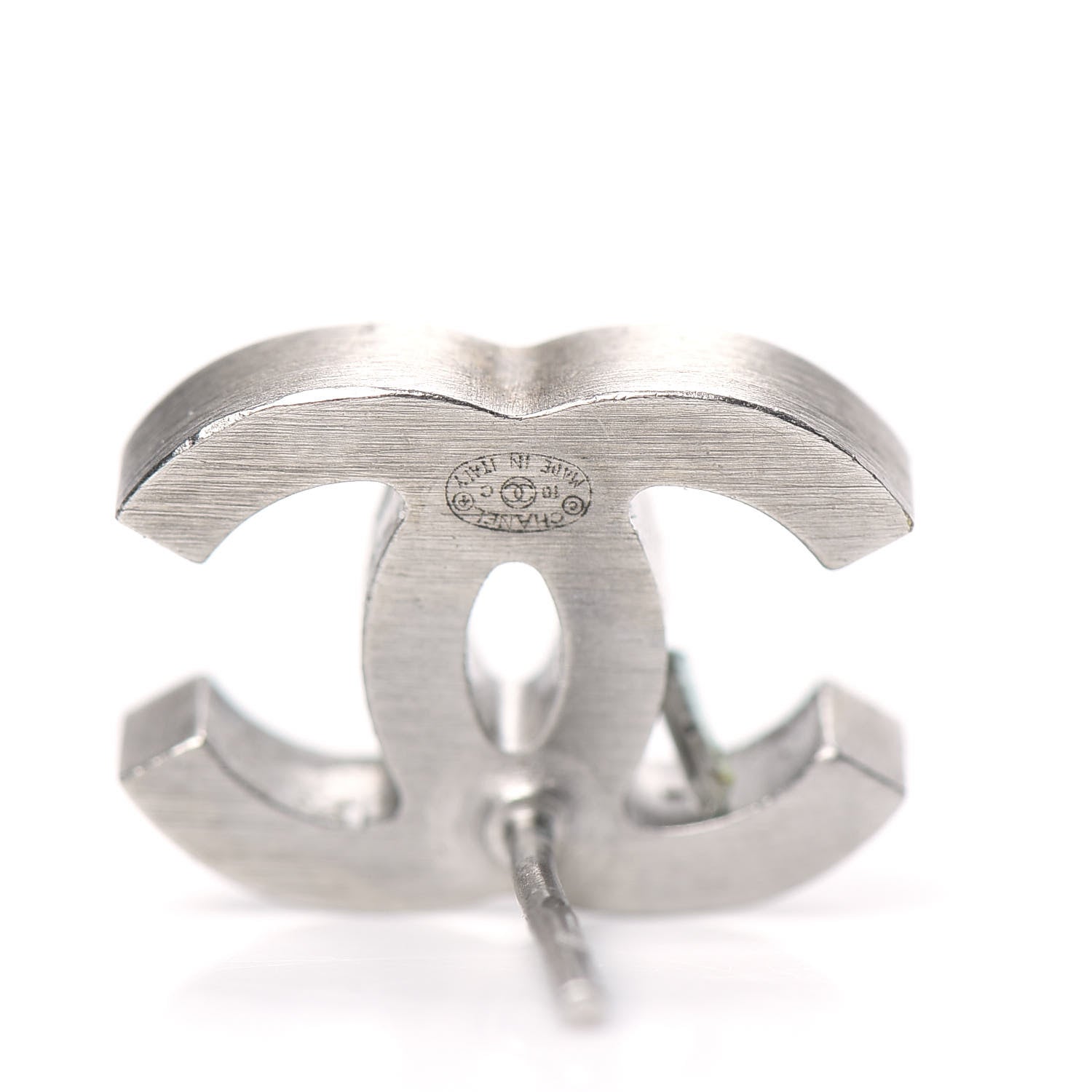 Chanel Baguette Crystal CC Earrings Silver 4 of 5