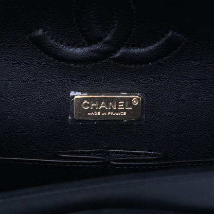 Chanel Lambskin Resin Medium Double Flap Black Turquoise 6 of 13