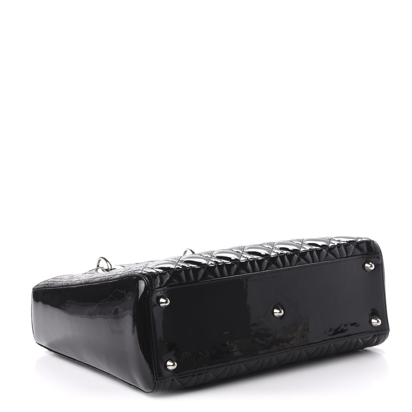 Patent Cannage Large Lady Dior Black