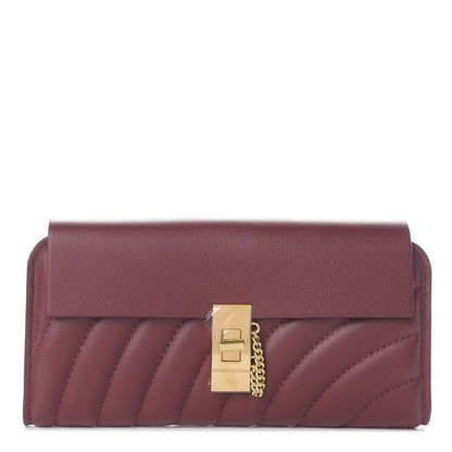 Chloe Calfskin Drew Long Wallet with Flap Plum Purple 1 of 6