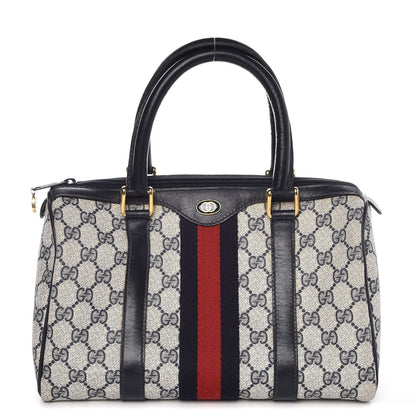 Gucci Monogram Vintage Web Boston Navy 1 of 7