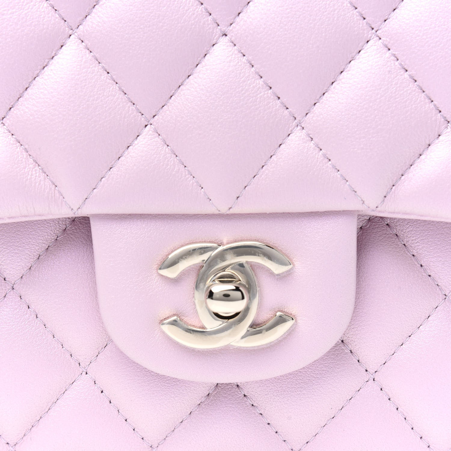 Chanel Iridescent Calfskin Quilted Medium Double Flap Light Pink 11 of 12