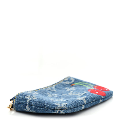 Louis Vuitton LV X TM Monogram Denim Cerises Key Pouch Blue 4 of 6