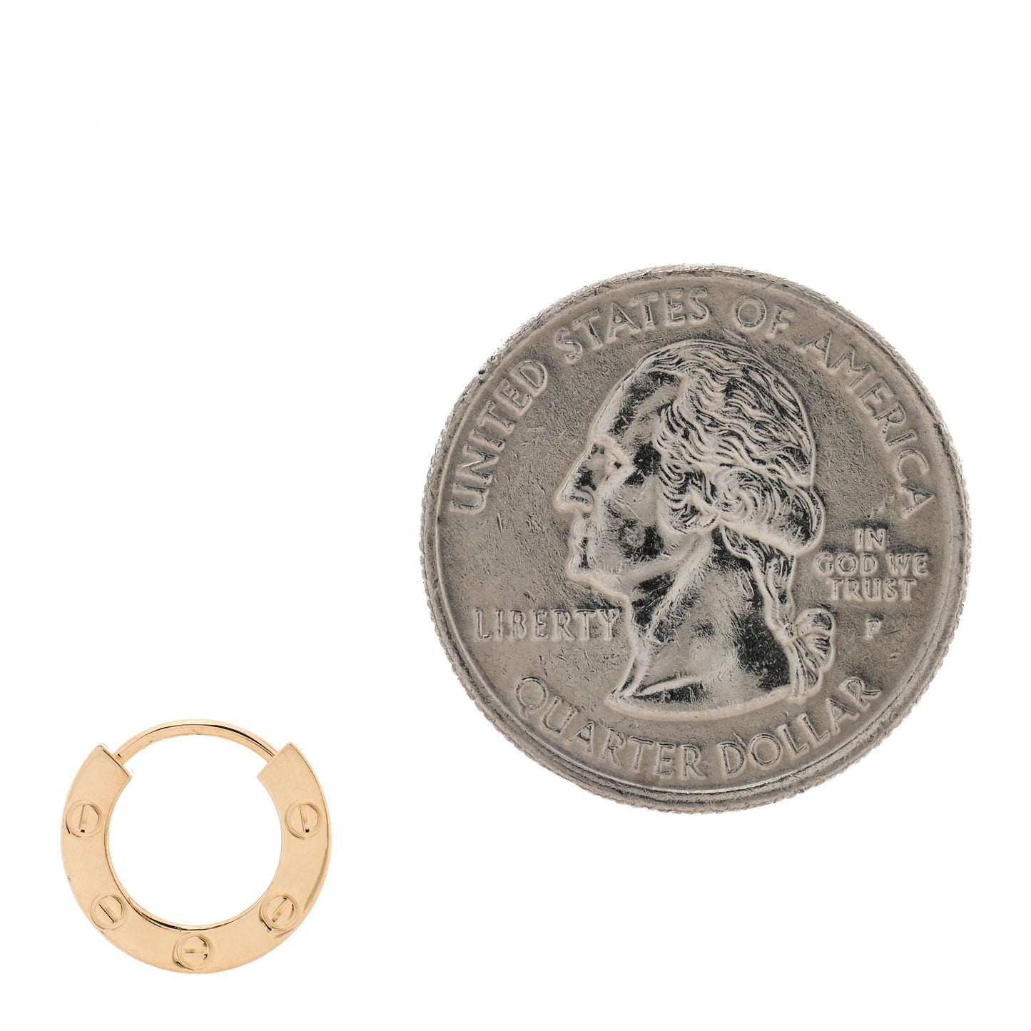 18K Yellow Gold Single LOVE Hoop Earring