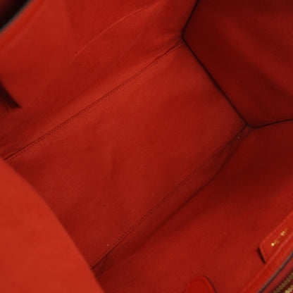 Celine Pebbled Leather Mini Luggage Coquelicot 6 of 8