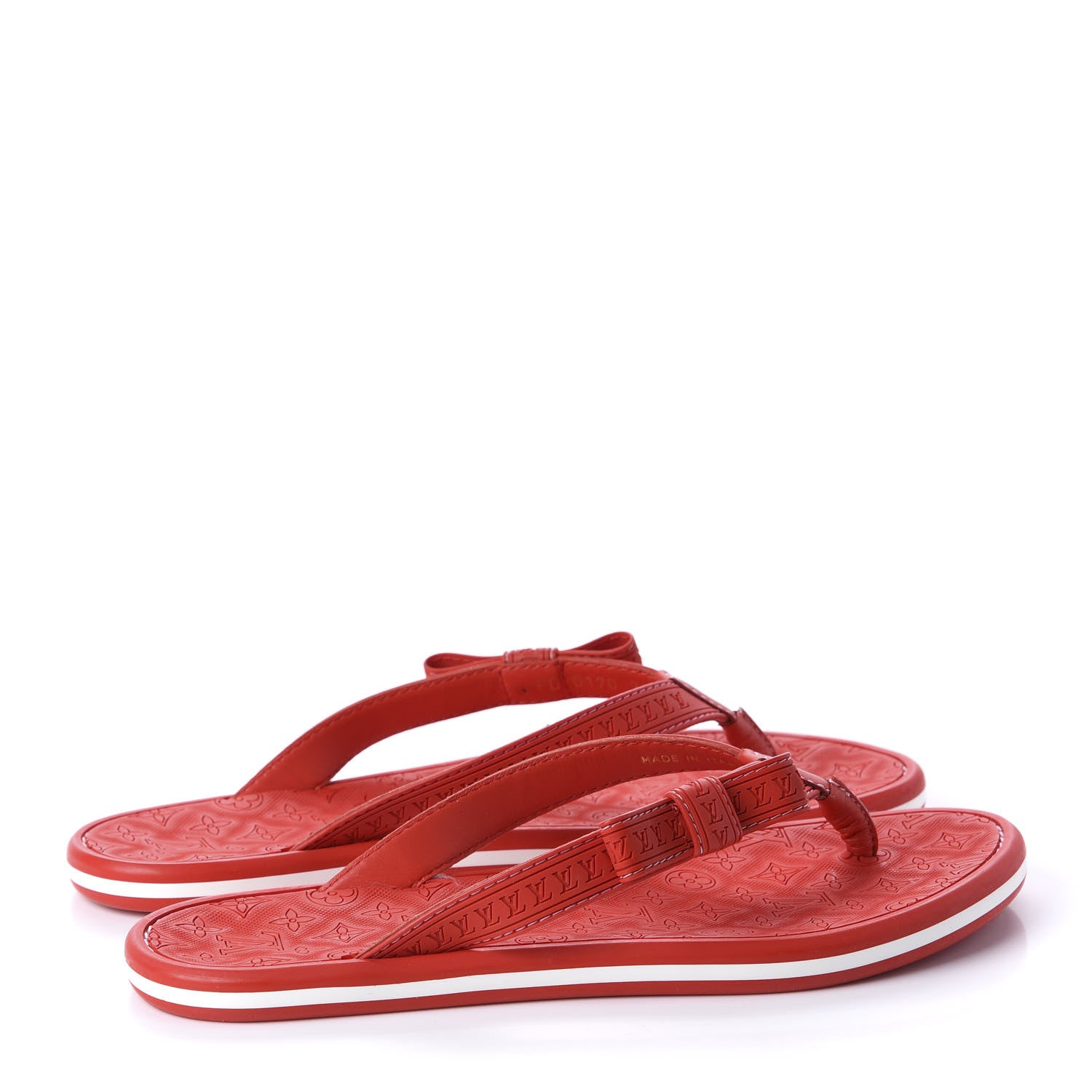 Louis Vuitton Rubber Ipanema Thong Sandals 35 Red 4 of 8