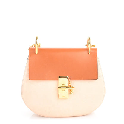 Chloe Grained Calfskin Lambskin Drew Shoulder Bag Powder Beige Caramel 1 of 7