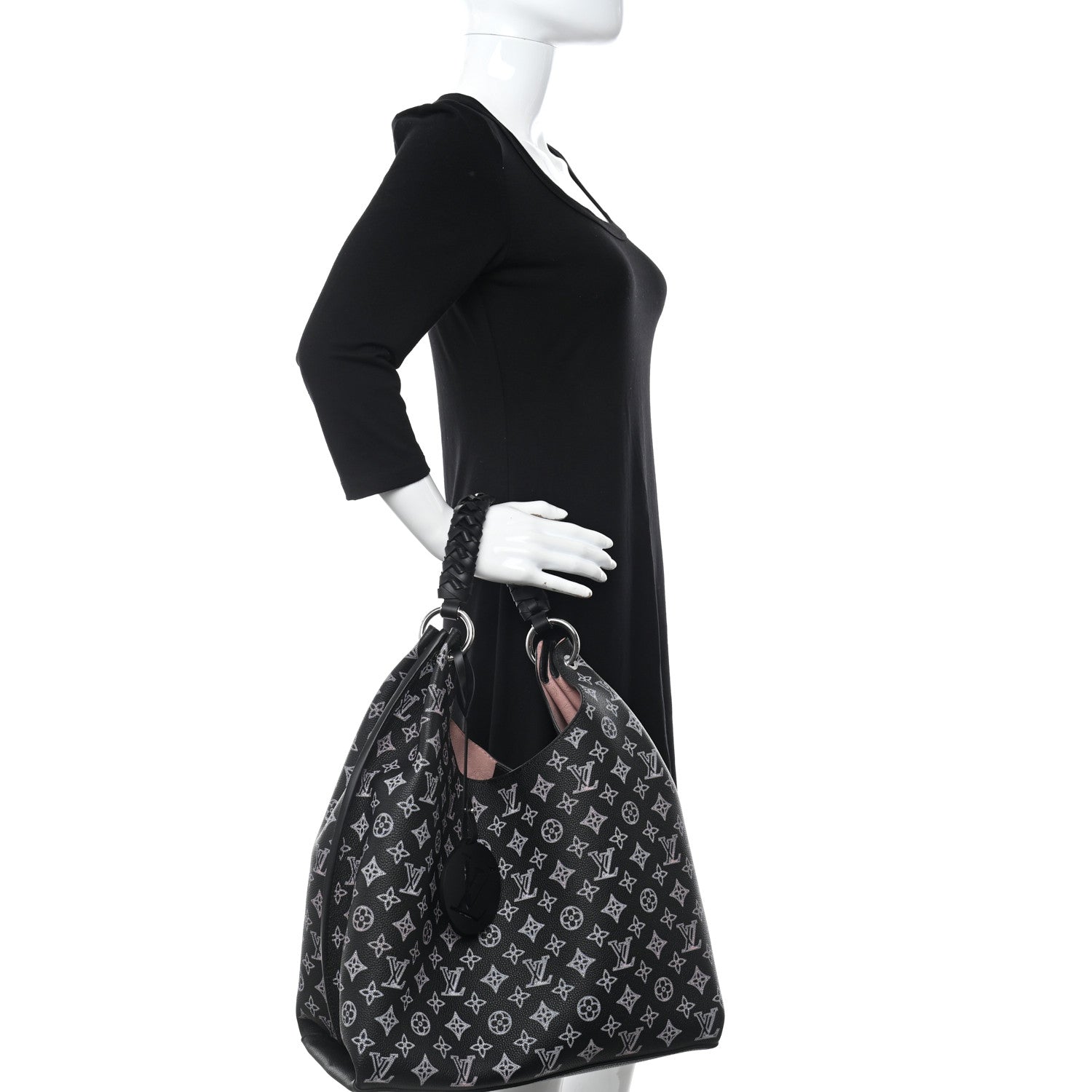 Louis Vuitton Mahina Carmel Hobo PM Black 2 of 9