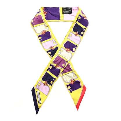 Hermes Silk Camails Twilly Jaune Vif Encre Parme 1 of 4
