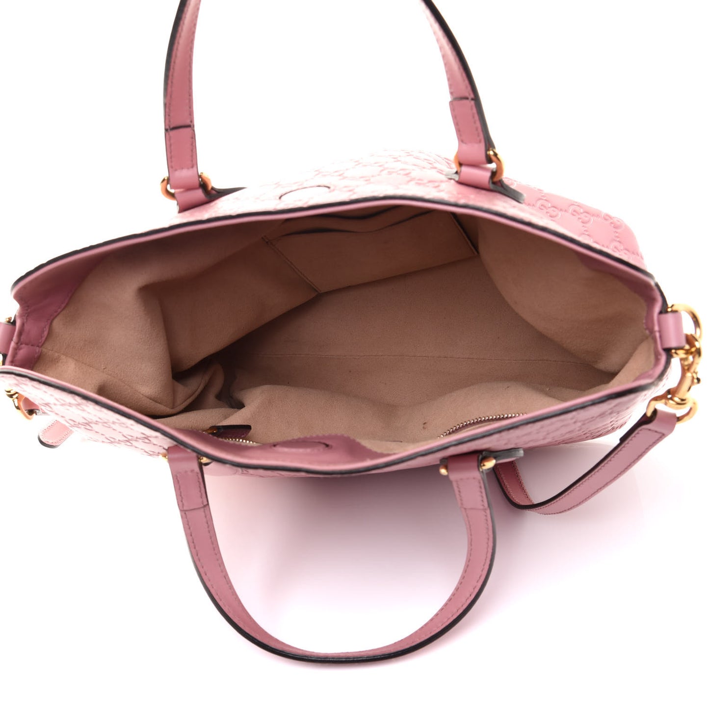 Guccissima Signature Linea A Foldover Tote Rose Baby Candy