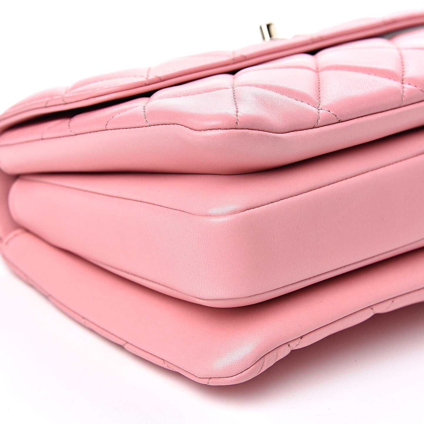 Lambskin Quilted Small Trendy CC Flap Dual Handle Bag Pink