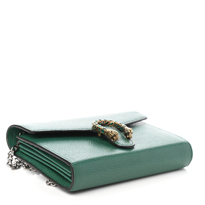 Gucci Calfskin Mini Dionysus Chain Wallet Emerald 4 of 9