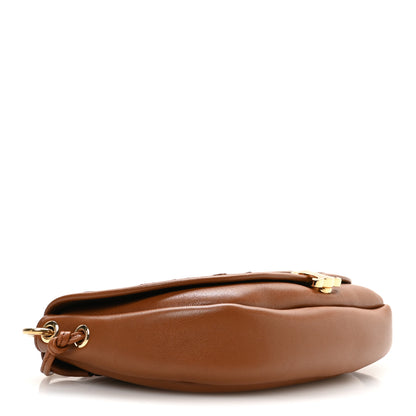 Celine Shiny Lambskin Soft Triomphe Little Half Moon Bag Soft Tan 4 of 11