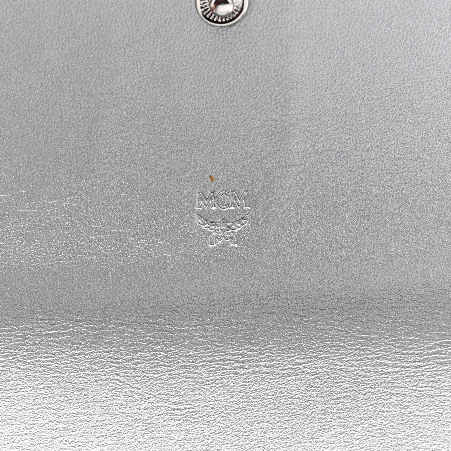 Metallic Visetos Large Tri-Fold Flap Wallet Berlin Silver