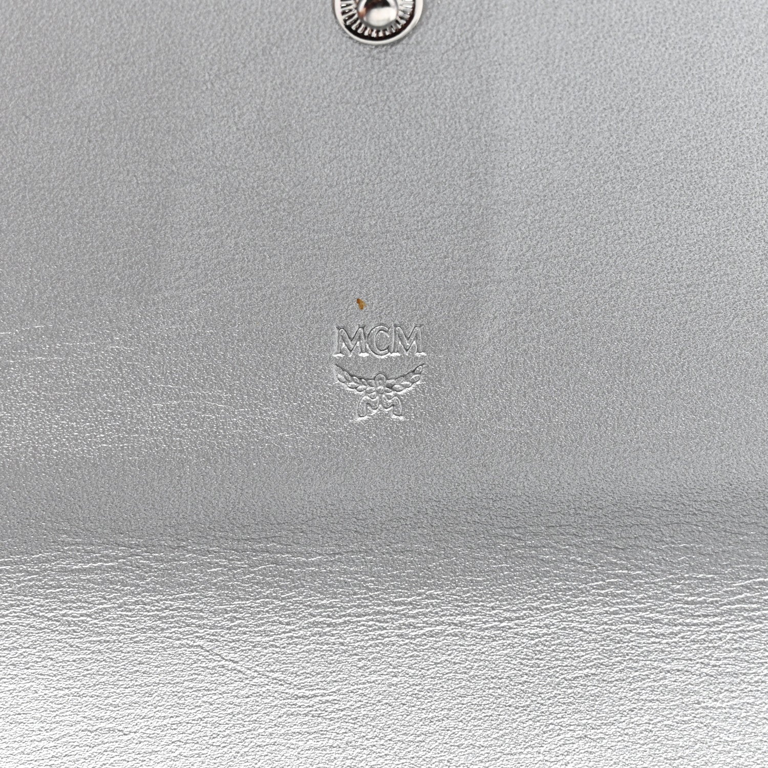 MCM Metallic Visetos Large Tri-Fold Flap Wallet Berlin Silver 6 of 6