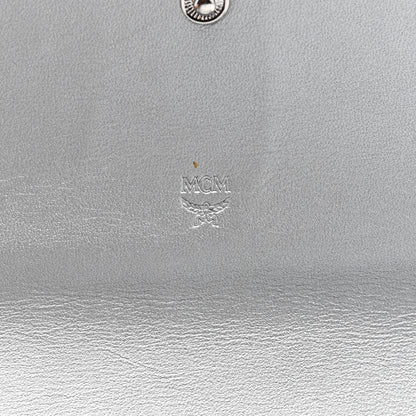 MCM Metallic Visetos Large Tri-Fold Flap Wallet Berlin Silver 6 of 6