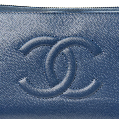 Chanel Caviar Large CC Timeless Zip Around Wallet Dark Blue 8 of 14