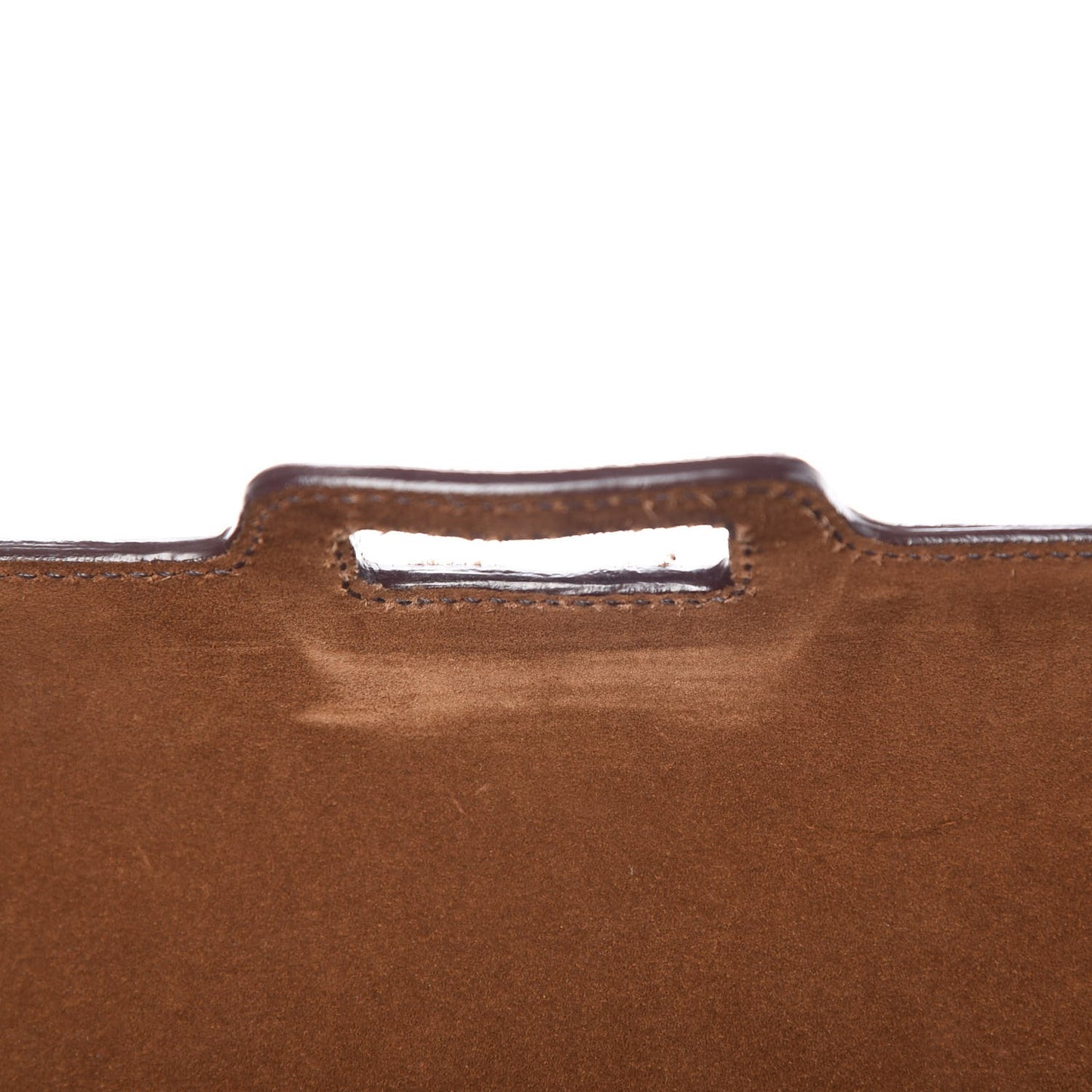 Suede Grommet Frame Satchel Tabacco