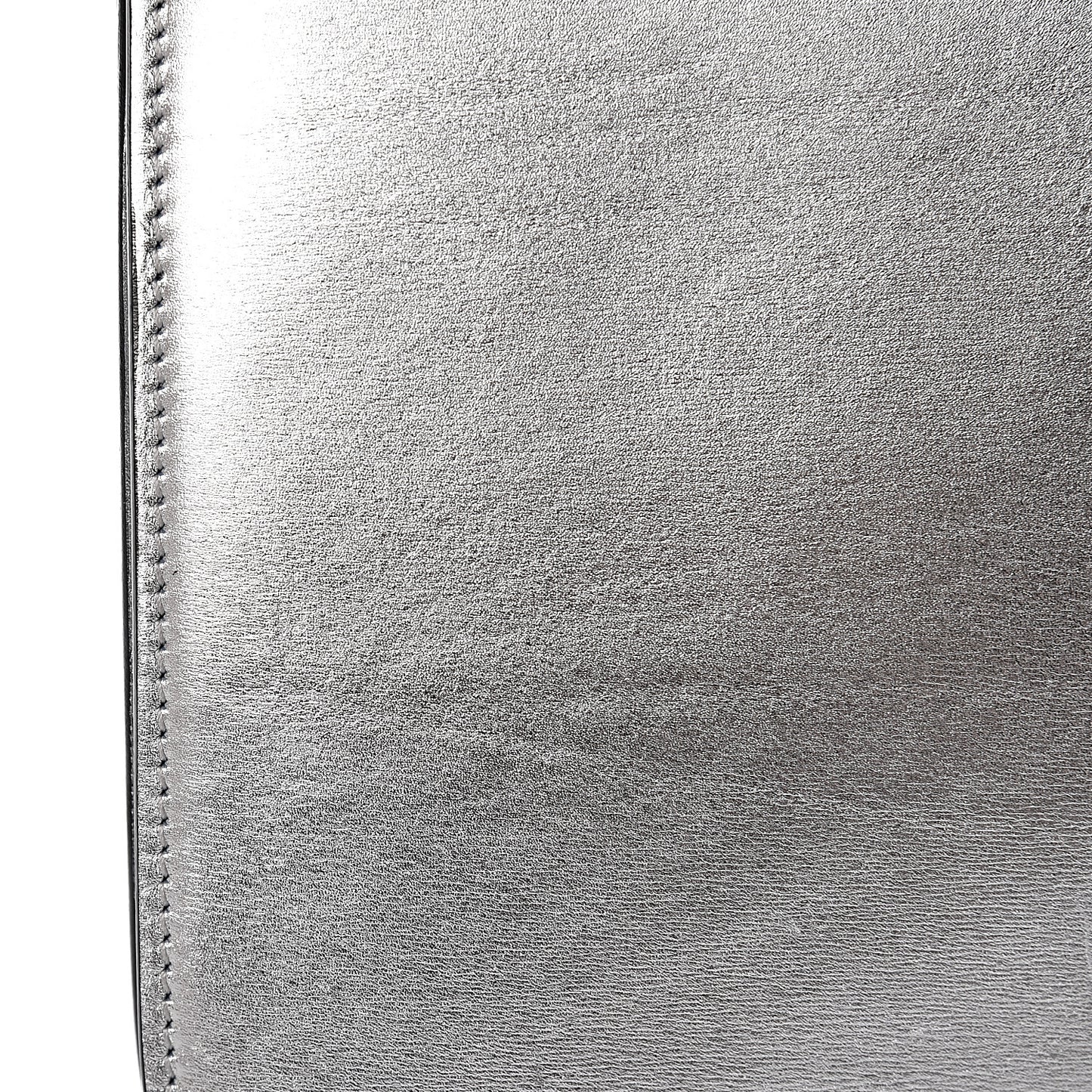Laminated Lambskin Medium Classic Box Flap Bag Silver
