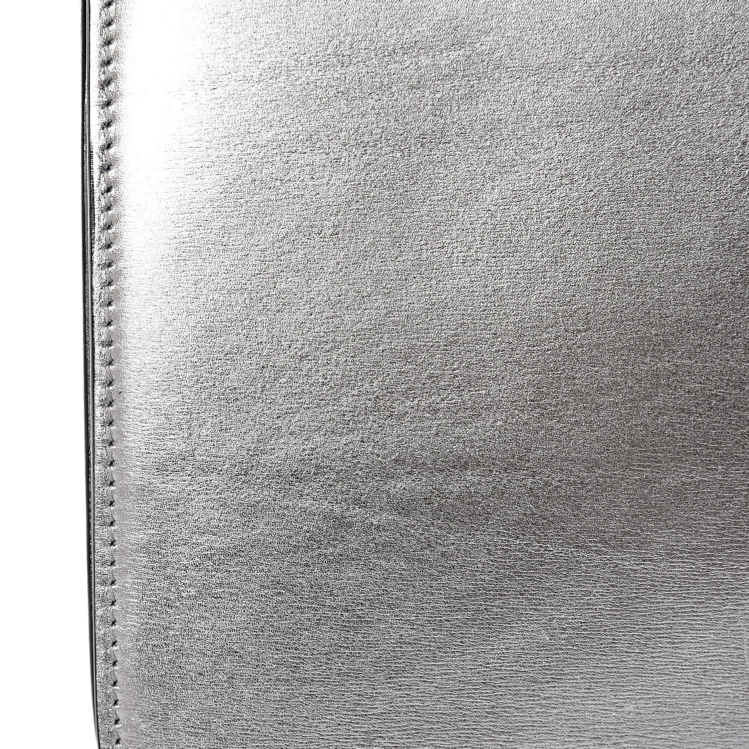 Celine Laminated Lambskin Medium Classic Box Flap Bag Silver 13 of 19
