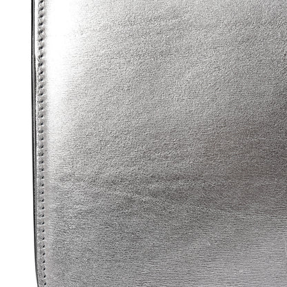 Celine Laminated Lambskin Medium Classic Box Flap Bag Silver 13 of 19