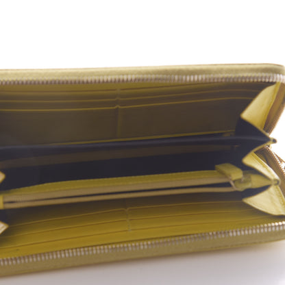 Saint Laurent Patent Calfskin Belle De Jour Zip Around Wallet Yellow 5 of 17