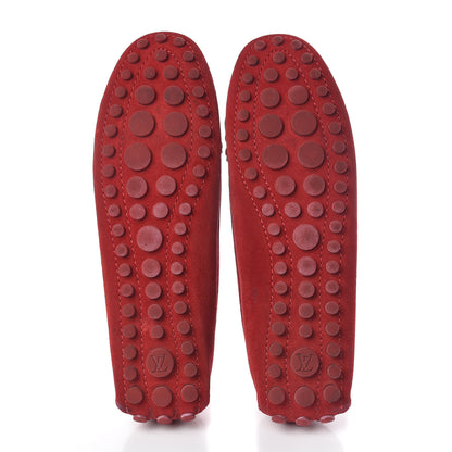 Louis Vuitton Suede Travel Moccasin Loafers 39 Rouge 5 of 9