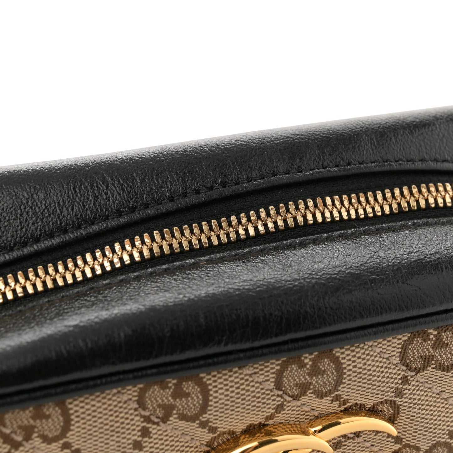 Monogram Matelasse Diagonal Small GG Marmont Chain Shoulder Bag Beige Black