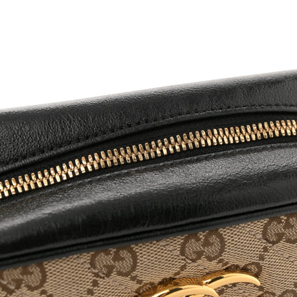 Gucci Monogram Matelasse Diagonal Small GG Marmont Chain Shoulder Bag Beige Black 12 of 13